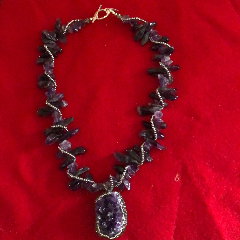 Amethyst and Marcasite Necklace